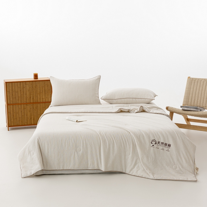 91家纺网 家纺一手货源 找家纺 （总）迪梵家纺 2026春夏新款A类古法天然原麻生态夏被空调被棉麻夏凉被子被芯