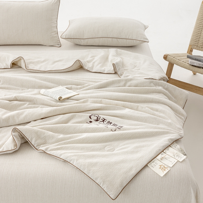 91家纺网 家纺一手货源 找家纺 （总）迪梵家纺 2026春夏新款A类古法天然原麻生态夏被空调被棉麻夏凉被子被芯