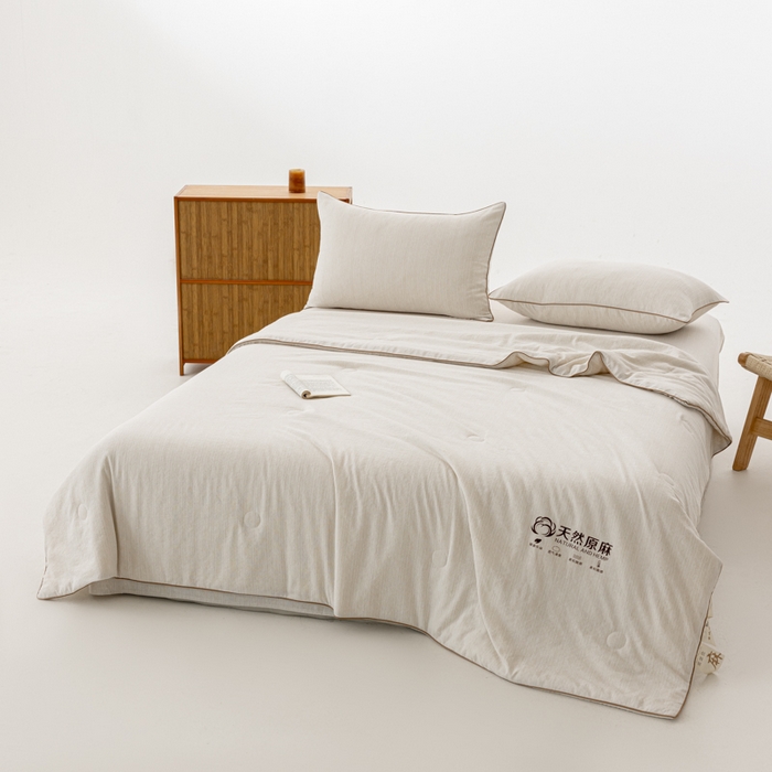 91家纺网 家纺一手货源 找家纺 （总）迪梵家纺 2026春夏新款A类古法天然原麻生态夏被空调被棉麻夏凉被子被芯