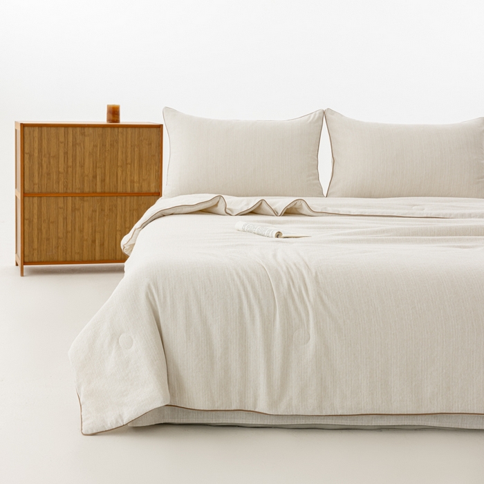 91家纺网 家纺一手货源 找家纺 （总）迪梵家纺 2026春夏新款A类古法天然原麻生态夏被空调被棉麻夏凉被子被芯