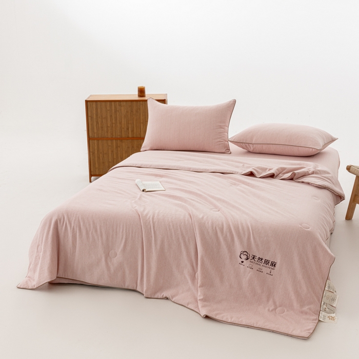 91家纺网 家纺一手货源 找家纺 迪梵家纺 2026春夏新款A类古法天然原麻生态夏被空调被棉麻夏凉被子被芯 天然原麻-豆沙