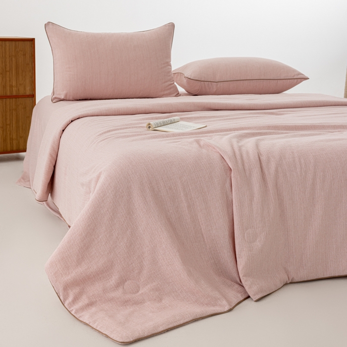 91家纺网 家纺一手货源 找家纺 迪梵家纺 2026春夏新款A类古法天然原麻生态夏被空调被棉麻夏凉被子被芯 天然原麻-豆沙