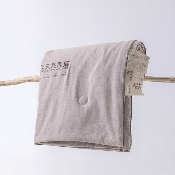 91家纺网 家纺一手货源 找家纺 迪梵家纺 2026春夏新款A类古法天然原麻生态夏被空调被棉麻夏凉被子被芯 天然原麻-紫色