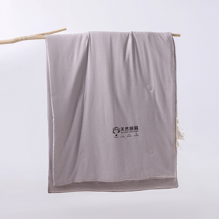 91家纺网 家纺一手货源 找家纺 迪梵家纺 2026春夏新款A类古法天然原麻生态夏被空调被棉麻夏凉被子被芯 天然原麻-紫色