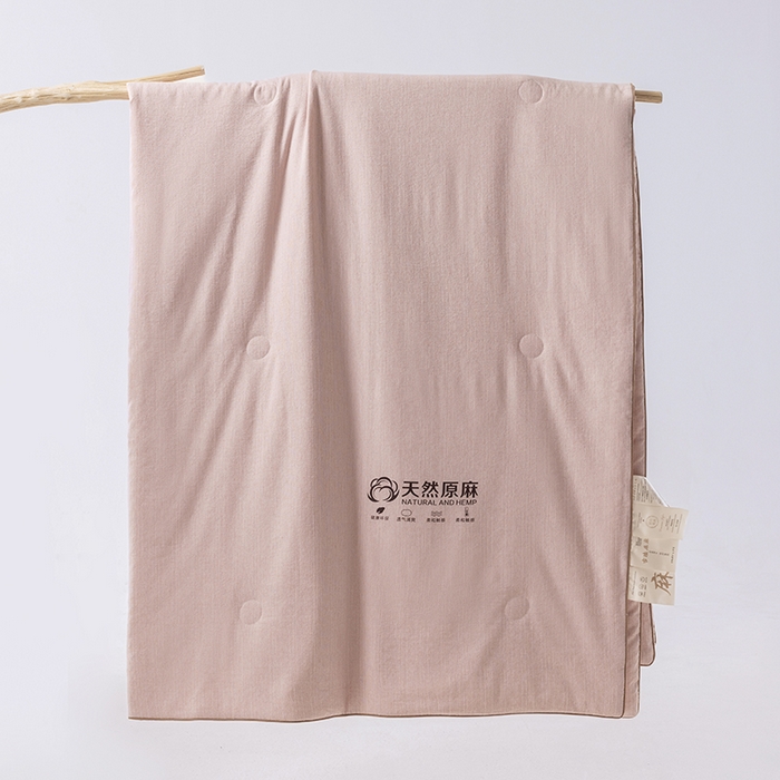 91家纺网 家纺一手货源 找家纺 迪梵家纺 2026春夏新款A类古法天然原麻生态夏被空调被棉麻夏凉被子被芯 天然原麻-豆沙