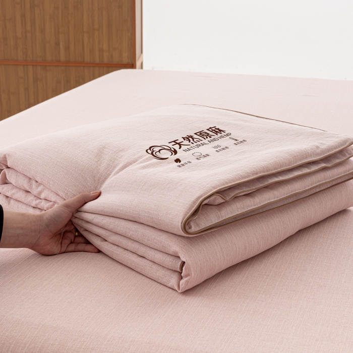 91家纺网 家纺一手货源 找家纺 迪梵家纺 2026春夏新款A类古法天然原麻生态夏被空调被棉麻夏凉被子被芯 天然原麻-豆沙