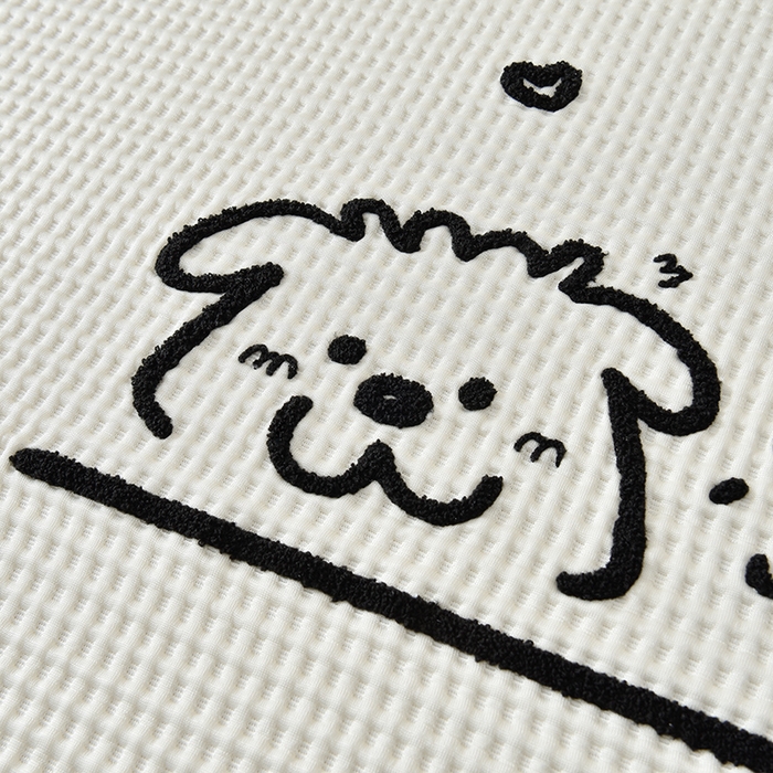 91家纺网 家纺一手货源 找家纺 （总）炫拼家纺 2026新款A类凉豆豆华夫格卡通绣花床笠席