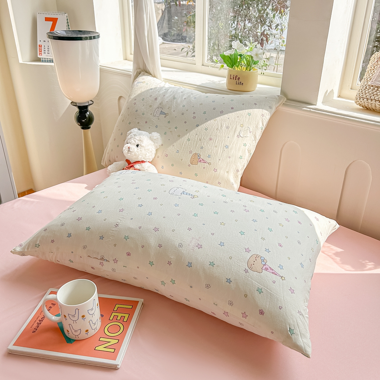 91家纺网 家纺一手货源 找家纺 富艺隆 2026新款A类水洗棉双层纱夏被空调被 皱皱纱夏凉被 礼帽小猫