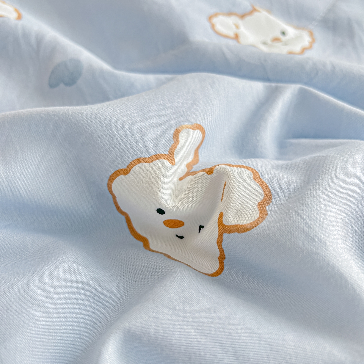 91家纺网 家纺一手货源 找家纺 富艺隆 2026新款A类水洗棉双层纱夏被空调被 皱皱纱夏凉被 萌兔轻步