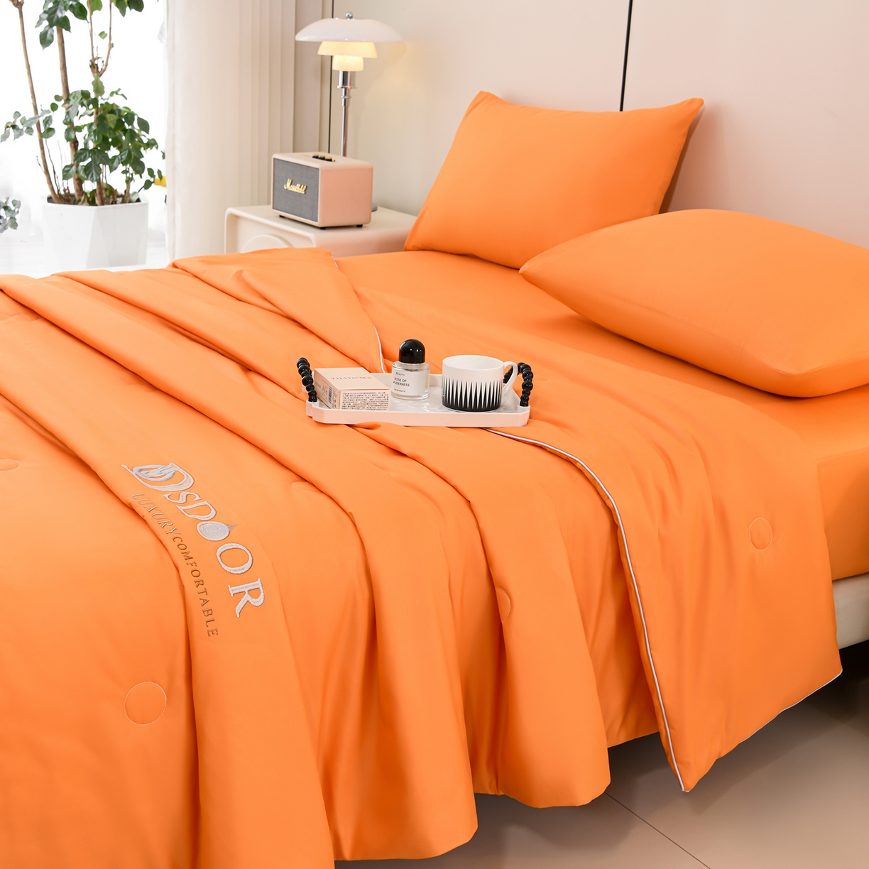 91家纺网 家纺一手货源 找家纺 （总）预言家纺 2026新款水洗冰丝床笠款夏被四件套空调被跨境外贸床笠款