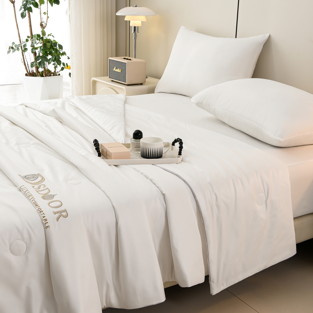 91家纺网 家纺一手货源 找家纺 （总）预言家纺 2026新款水洗冰丝床笠款夏被四件套空调被跨境外贸床笠款