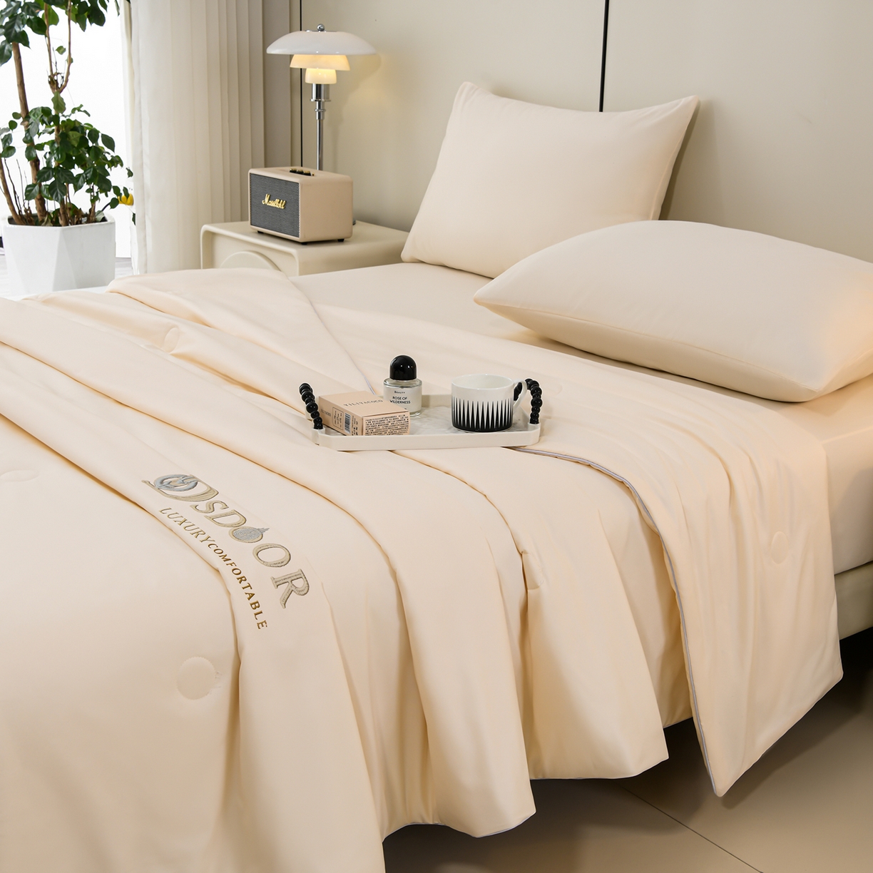 91家纺网 家纺一手货源 找家纺 （总）预言家纺 2026新款水洗冰丝床笠款夏被四件套空调被跨境外贸床笠款