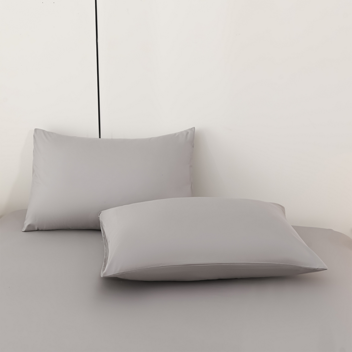 91家纺网 家纺一手货源 找家纺 预言家纺 2026新款水洗冰丝床笠款夏被四件套空调被跨境外贸床笠款 慕斯深灰