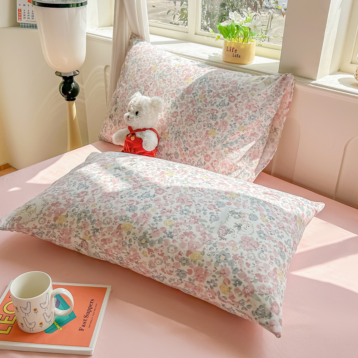 91家纺网 家纺一手货源 找家纺 富艺隆 2026新款A类水洗棉双层纱夏被空调被 皱皱纱夏凉被 幸运可爱兔