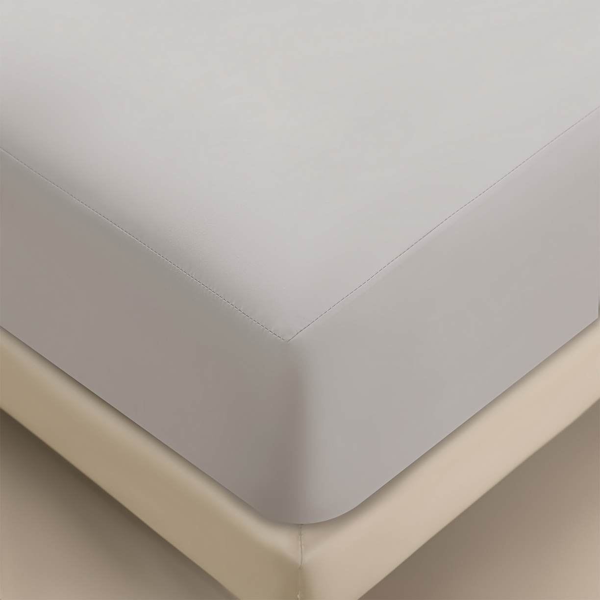 91家纺网 家纺一手货源 找家纺 预言家纺 2026新款水洗冰丝床笠款夏被四件套空调被跨境外贸床笠款 慕斯银灰