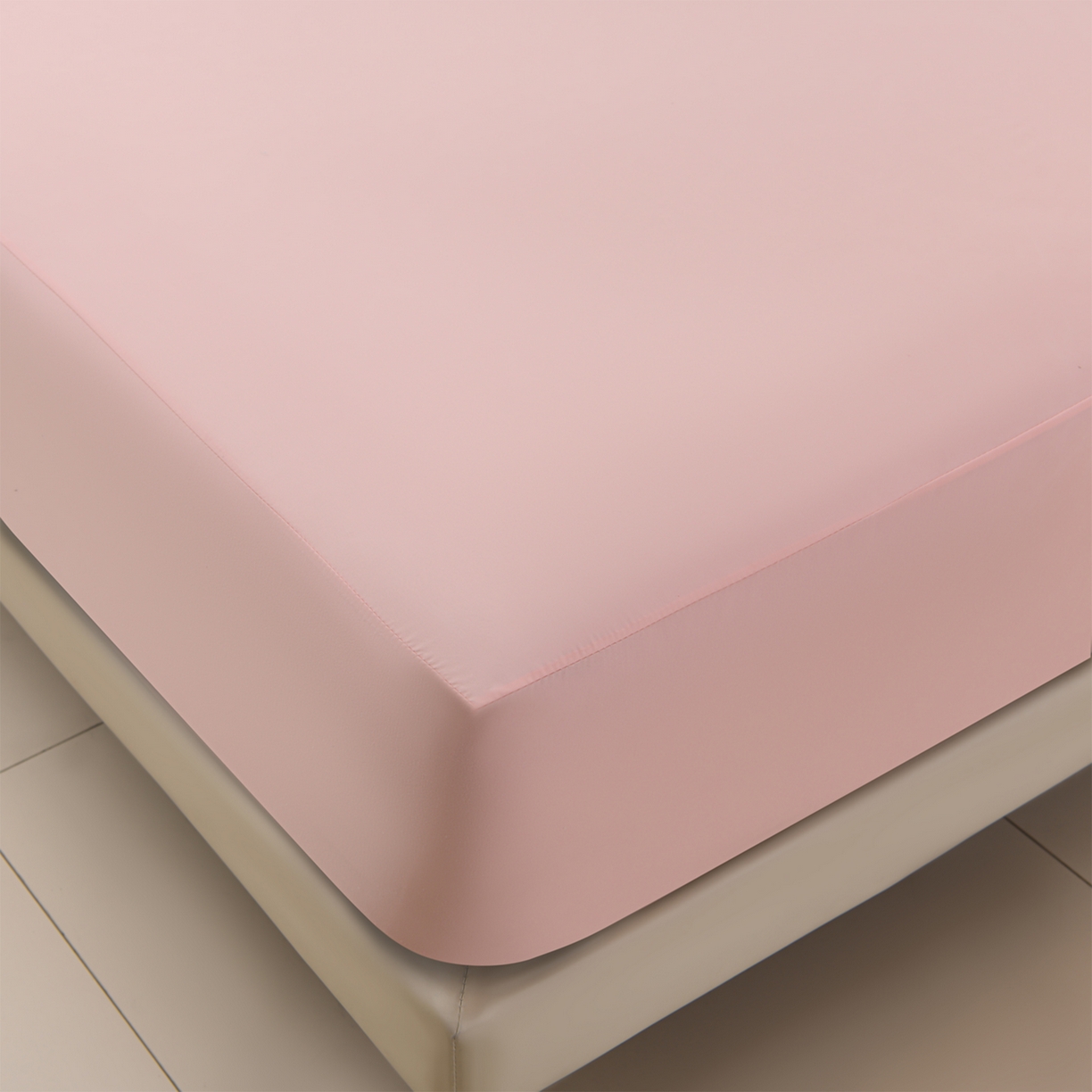 91家纺网 家纺一手货源 找家纺 预言家纺 2026新款水洗冰丝床笠款夏被四件套空调被跨境外贸床笠款 慕斯粉