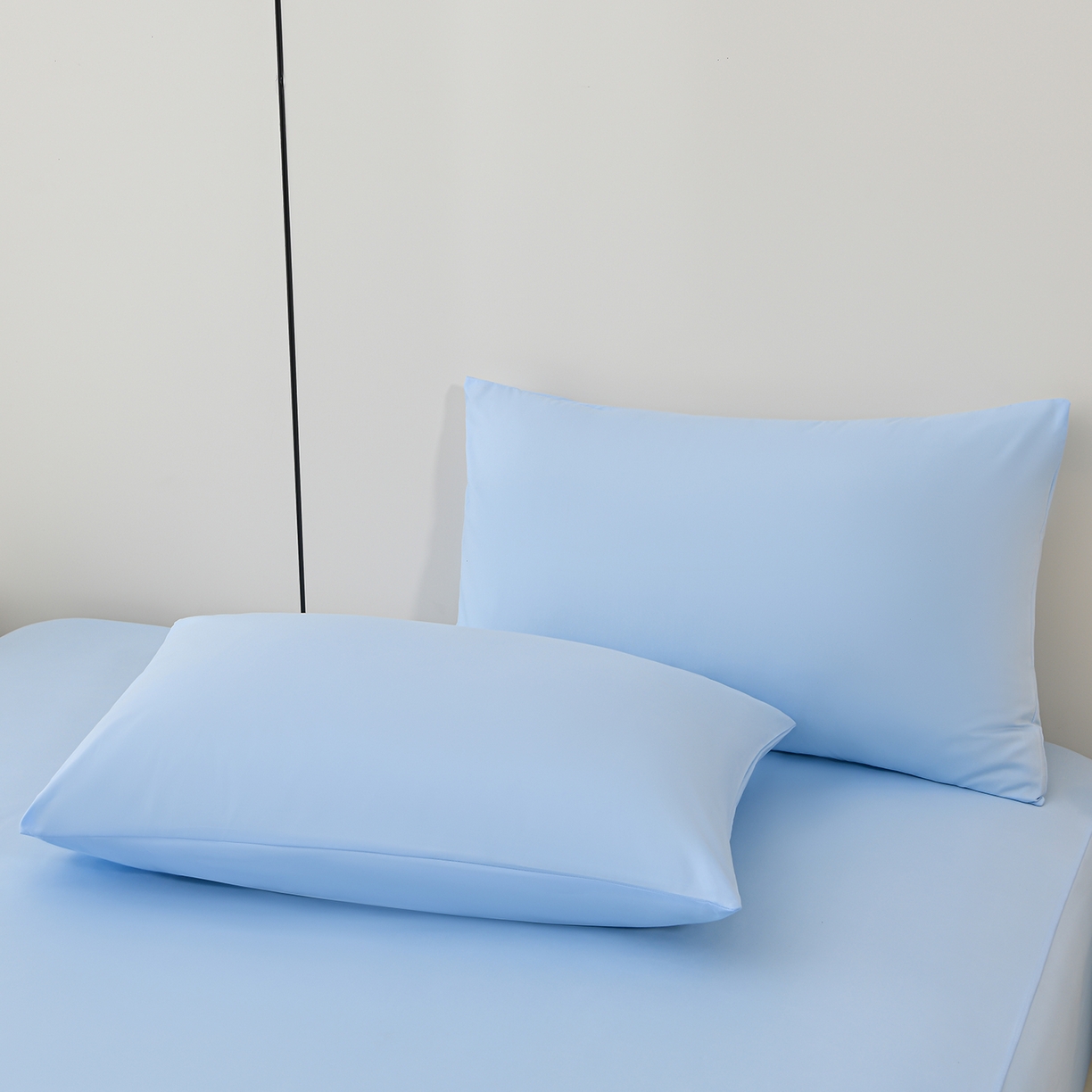 91家纺网 家纺一手货源 找家纺 预言家纺 2026新款水洗冰丝床笠款夏被四件套空调被跨境外贸床笠款 慕斯星空蓝