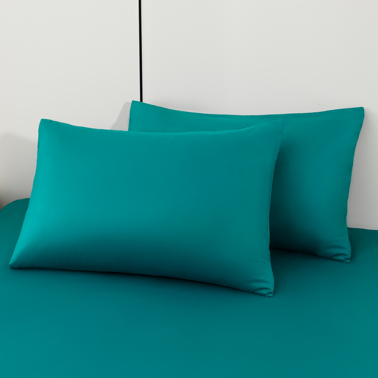 91家纺网 家纺一手货源 找家纺 预言家纺 2026新款水洗冰丝床笠款夏被四件套空调被跨境外贸床笠款 慕斯深兰