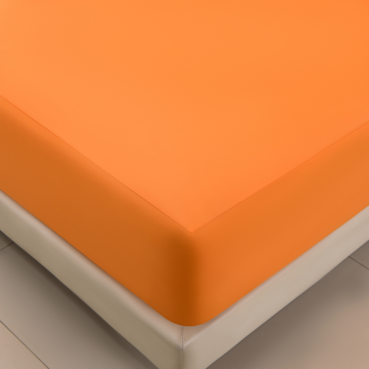 91家纺网 家纺一手货源 找家纺 预言家纺 2026新款水洗冰丝床笠款夏被四件套空调被跨境外贸床笠款 慕斯橙