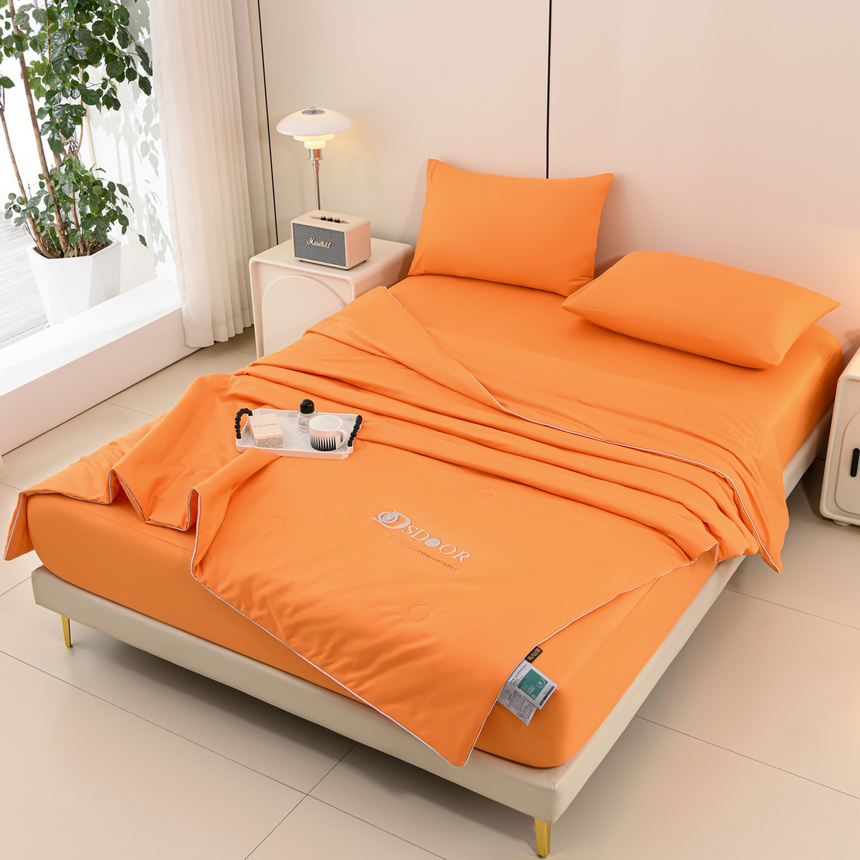 91家纺网 家纺一手货源 找家纺 （总）预言家纺 2026新款水洗冰丝床笠款夏被四件套空调被跨境外贸床笠款