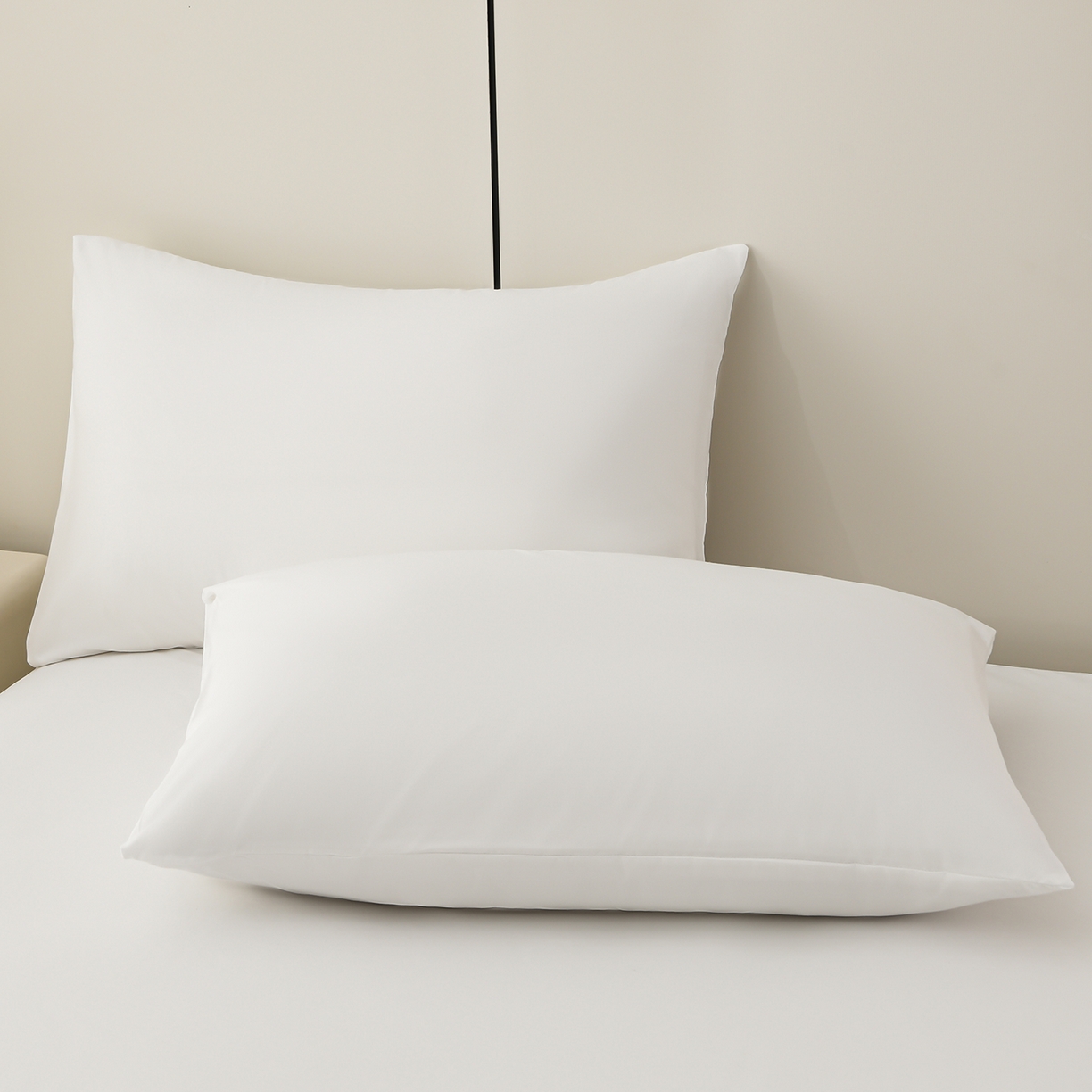 91家纺网 家纺一手货源 找家纺 预言家纺 2026新款水洗冰丝床笠款夏被四件套空调被跨境外贸床笠款 慕斯珍珠白