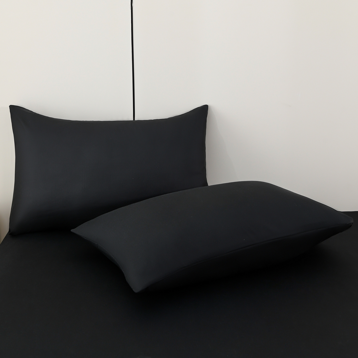 91家纺网 家纺一手货源 找家纺 预言家纺 2026新款水洗冰丝床笠款夏被四件套空调被跨境外贸床笠款 慕斯黑