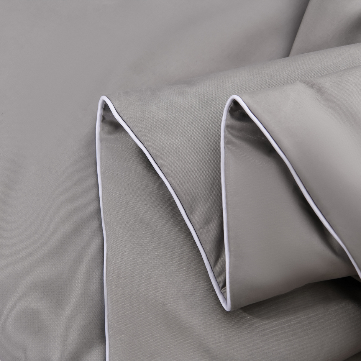 91家纺网 家纺一手货源 找家纺 预言家纺 2026新款水洗冰丝床笠款夏被四件套空调被跨境外贸床笠款 慕斯深灰