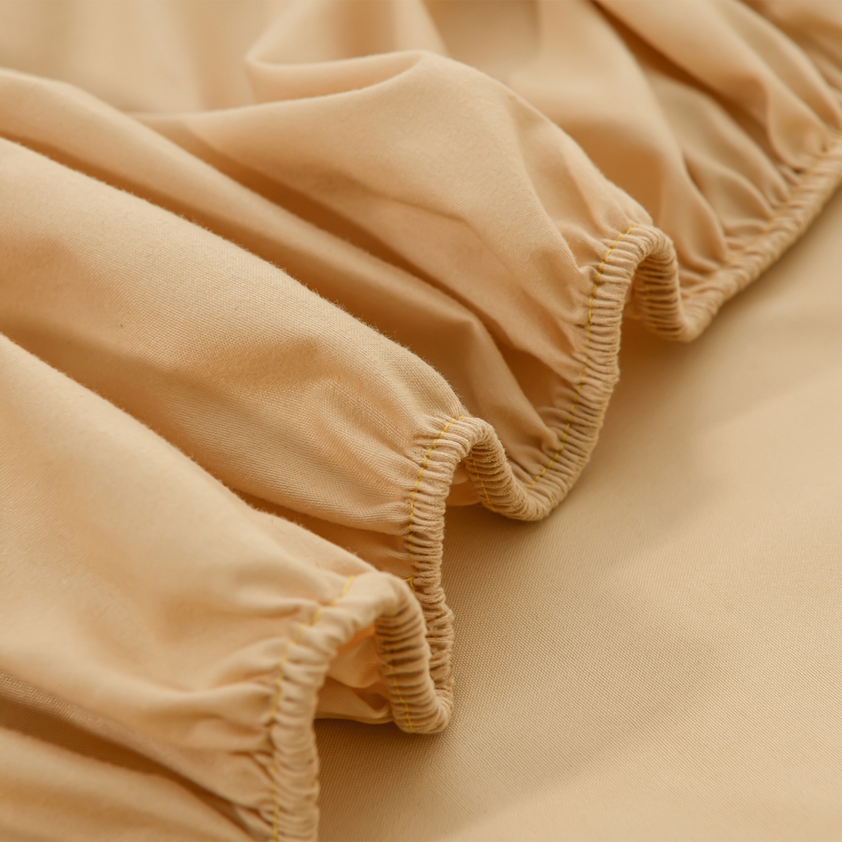 91家纺网 家纺一手货源 找家纺 预言家纺 2026新款水洗冰丝床笠款夏被四件套空调被跨境外贸床笠款 慕斯咖