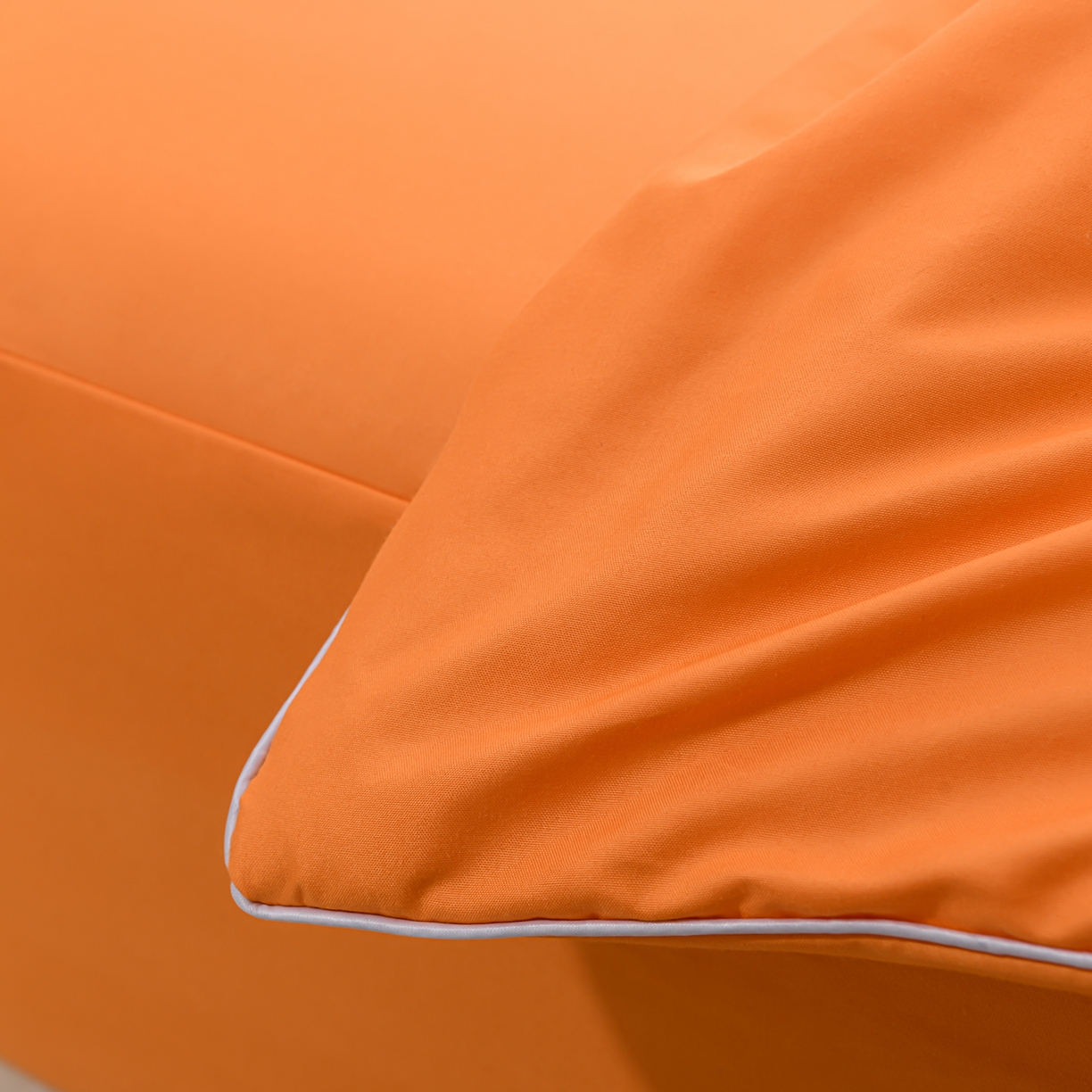 91家纺网 家纺一手货源 找家纺 预言家纺 2026新款水洗冰丝床笠款夏被四件套空调被跨境外贸床笠款 慕斯橙