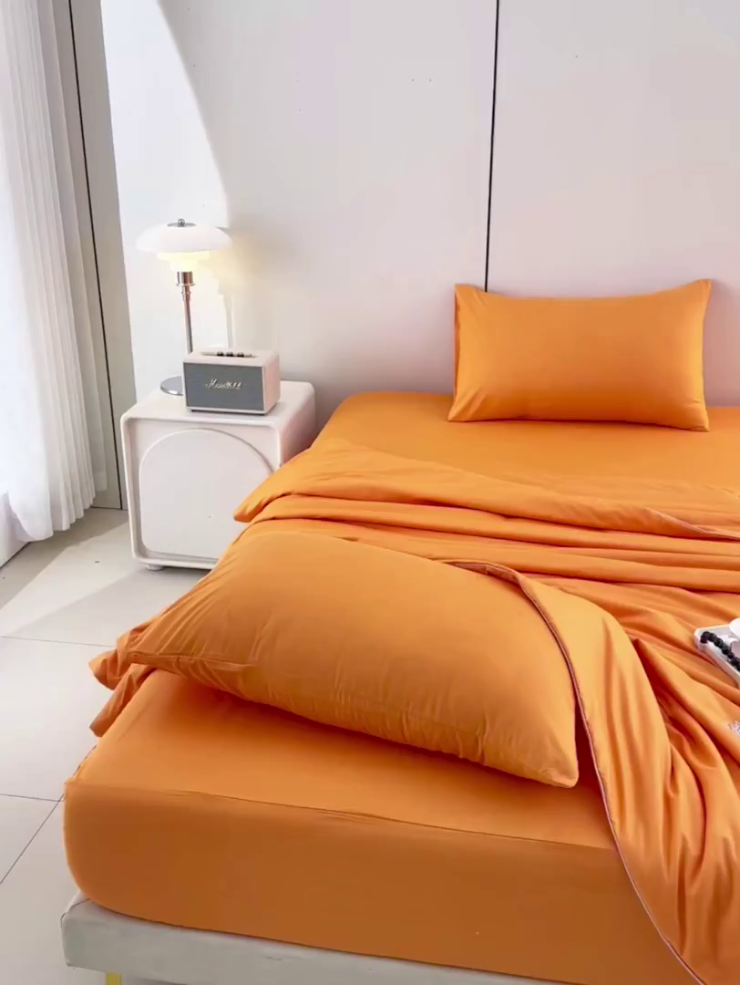 91家纺网 家纺一手货源 找家纺 （总）预言家纺 2026新款水洗冰丝床笠款夏被四件套空调被跨境外贸床笠款