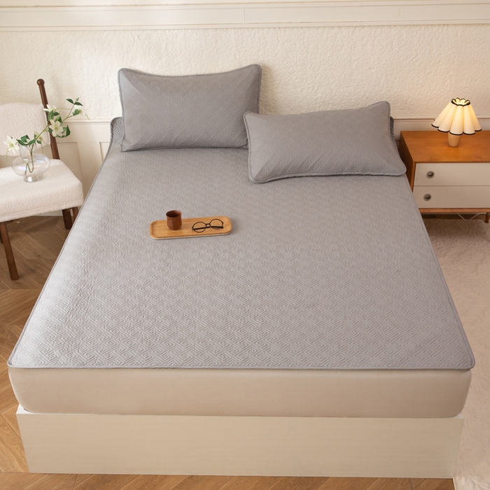 91家纺网 家纺一手货源 找家纺 （总）美达家纺 2026新款A类全棉纯色防水防滑床垫床盖