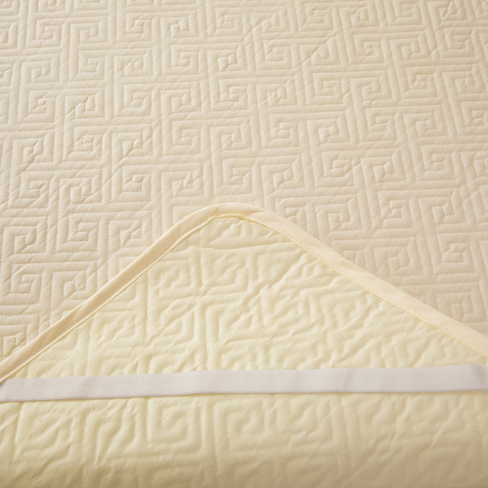 91家纺网 家纺一手货源 找家纺 美达家纺 2026新款A类全棉纯色防水防滑床垫床盖 防水-米白