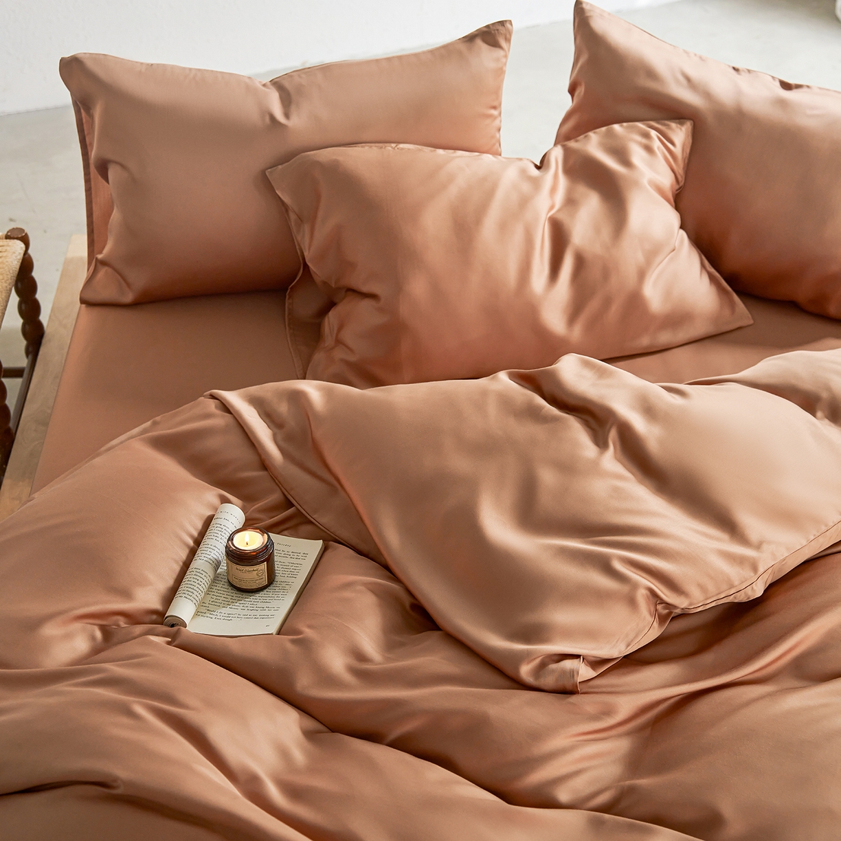 91家纺网 家纺一手货源 找家纺 轩和家居 2026新款60支奥地利兰精天丝四件套 拿铁咖