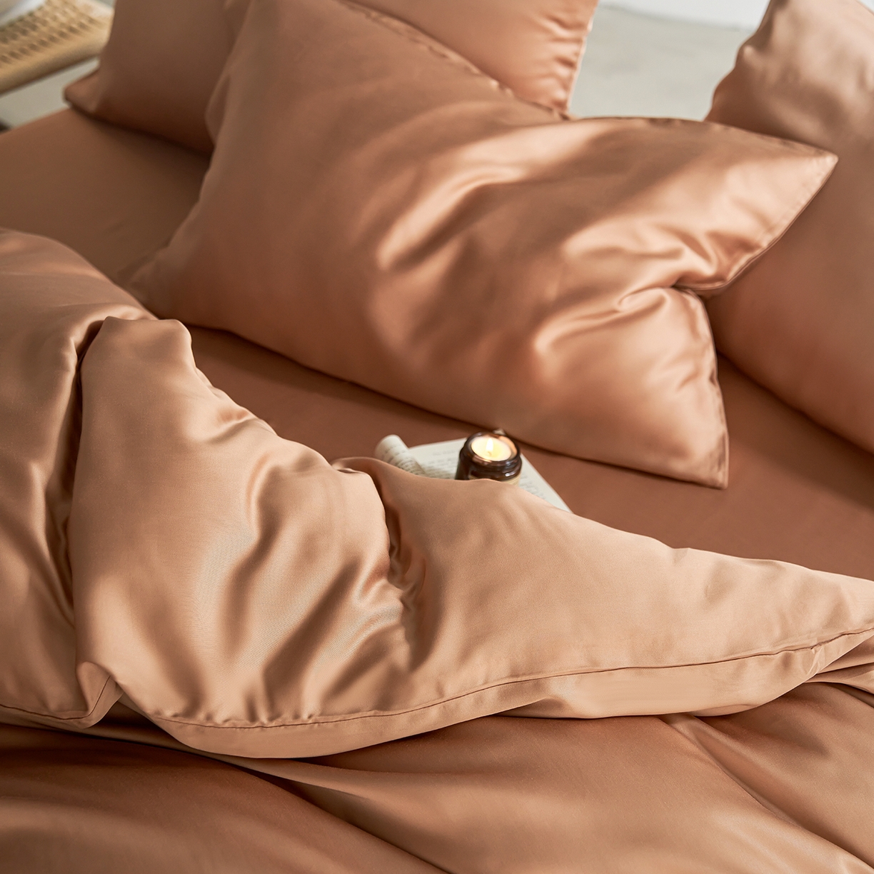 91家纺网 家纺一手货源 找家纺 轩和家居 2026新款60支奥地利兰精天丝四件套 拿铁咖