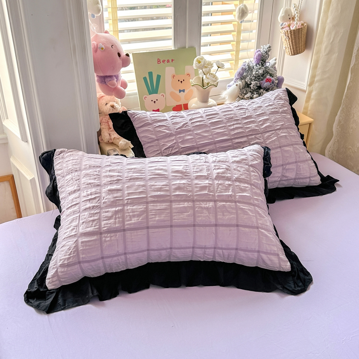 91家纺网 家纺一手货源 找家纺 优卡迪家纺馆 2026新款泡泡纱黑花边大豆夏被被子被芯下载文件包含买家秀 香芋紫薯