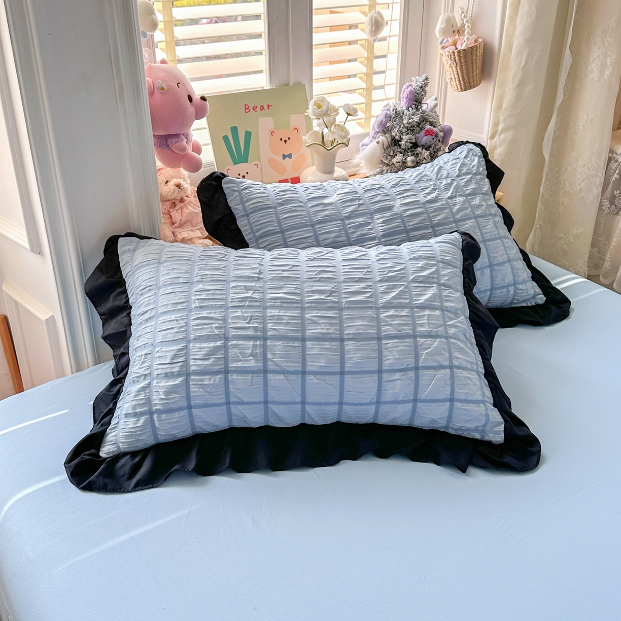 91家纺网 家纺一手货源 找家纺 优卡迪家纺馆 2026新款泡泡纱黑花边大豆夏被被子被芯下载文件包含买家秀 蓝莓仙草