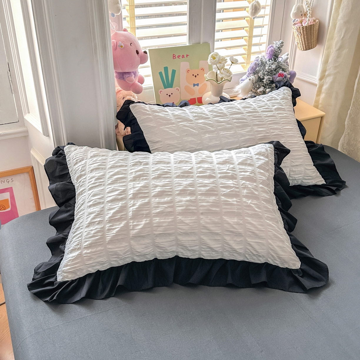 91家纺网 家纺一手货源 找家纺 优卡迪家纺馆 2026新款泡泡纱黑花边大豆夏被被子被芯下载文件包含买家秀 茉莉奶昔