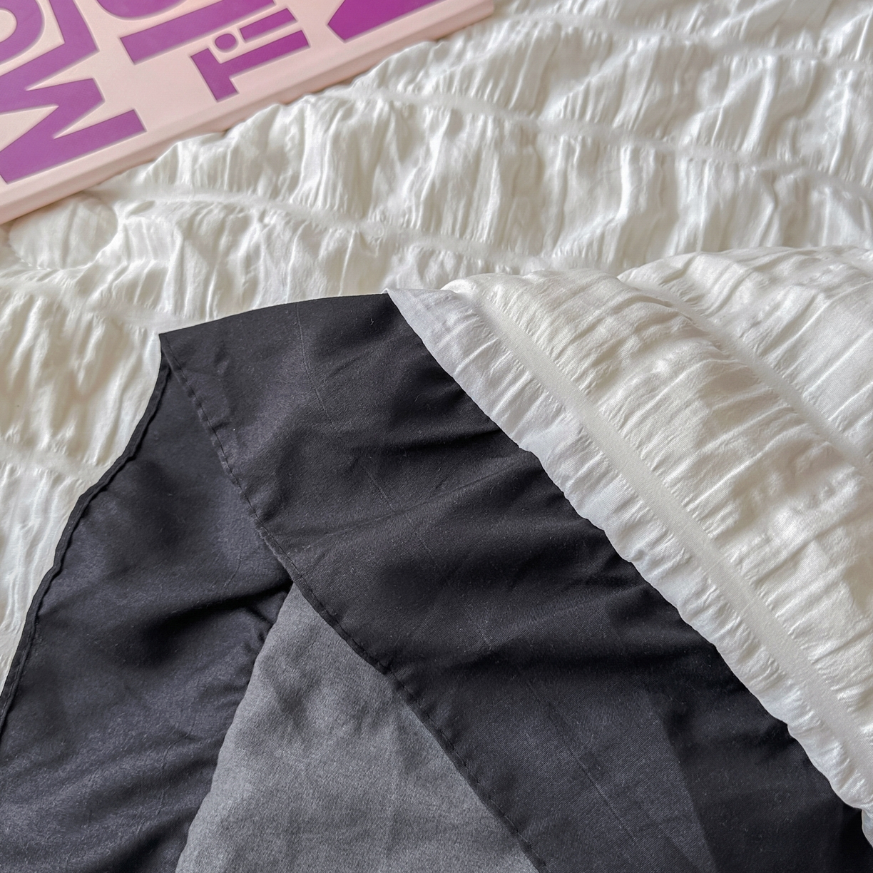 91家纺网 家纺一手货源 找家纺 优卡迪家纺馆 2026新款泡泡纱黑花边大豆夏被被子被芯下载文件包含买家秀 茉莉奶昔