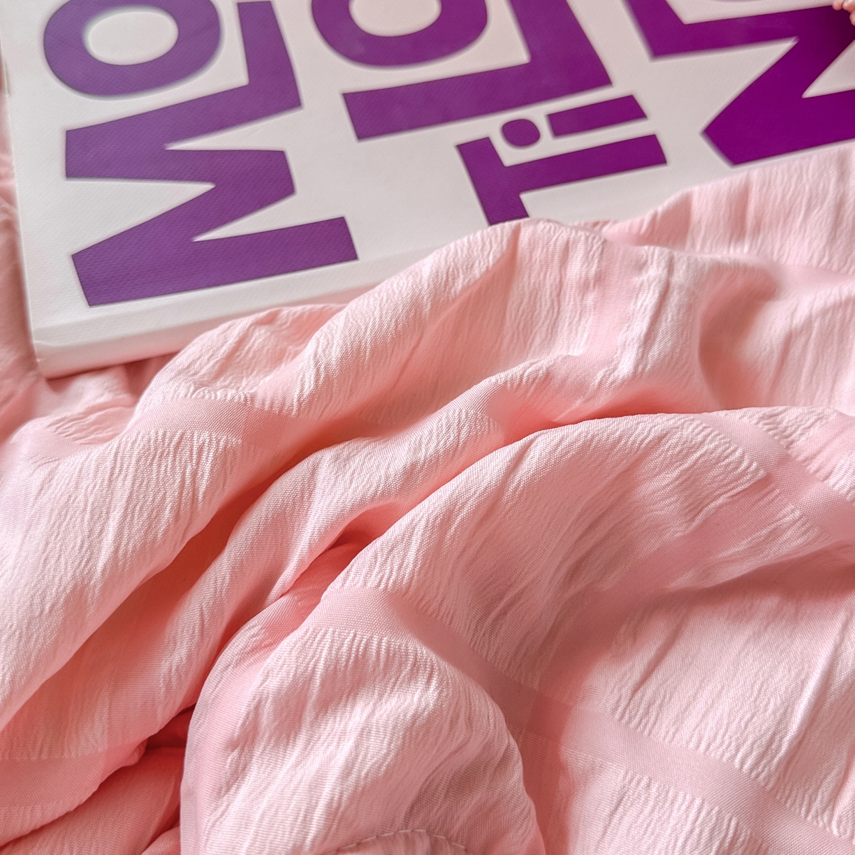 91家纺网 家纺一手货源 找家纺 优卡迪家纺馆 2026新款泡泡纱黑花边大豆夏被被子被芯下载文件包含买家秀 奶油蜜桃