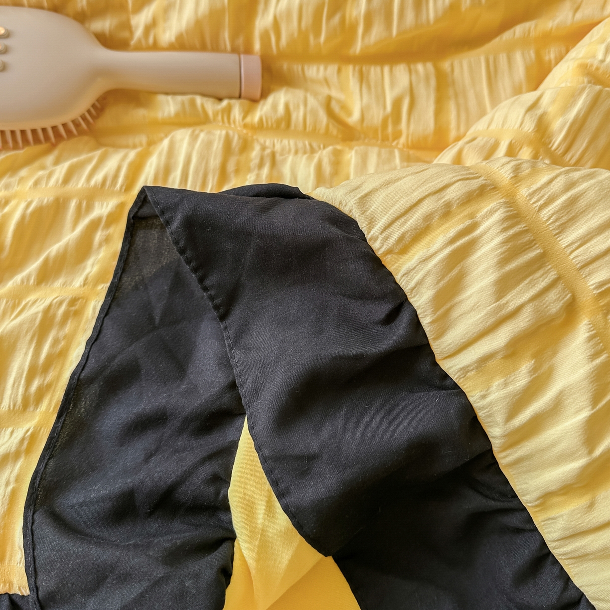 91家纺网 家纺一手货源 找家纺 优卡迪家纺馆 2026新款泡泡纱黑花边大豆夏被被子被芯下载文件包含买家秀 魔芋橙汁