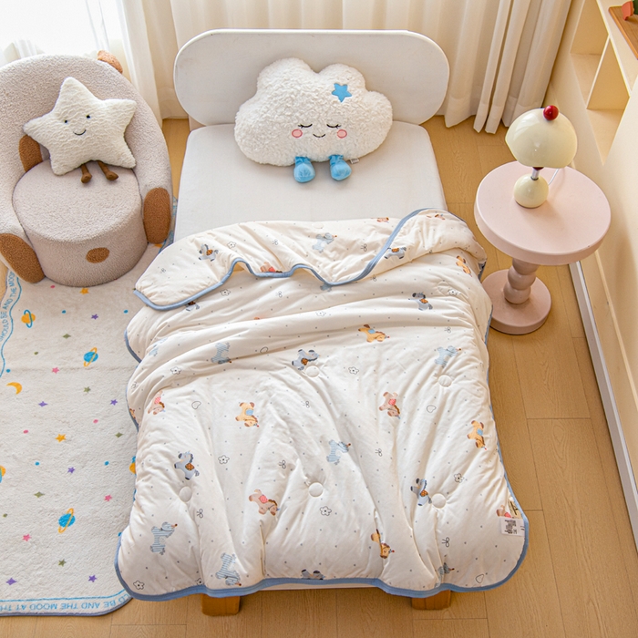 91家纺网 家纺一手货源 找家纺 鱼宝 2026春夏新款儿童针织棉夏被夏凉被空调被 小飞马