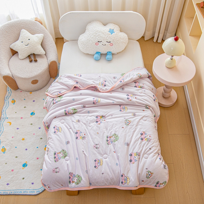 91家纺网 家纺一手货源 找家纺 （总）鱼宝 2026春夏新款儿童针织棉夏被夏凉被空调被