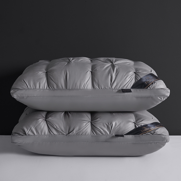 91家纺网 家纺一手货源 找家纺 锦鲤枕芯 2026新款希尔顿五星级酒店枕头枕芯学生扭花枕枕头枕芯 灰