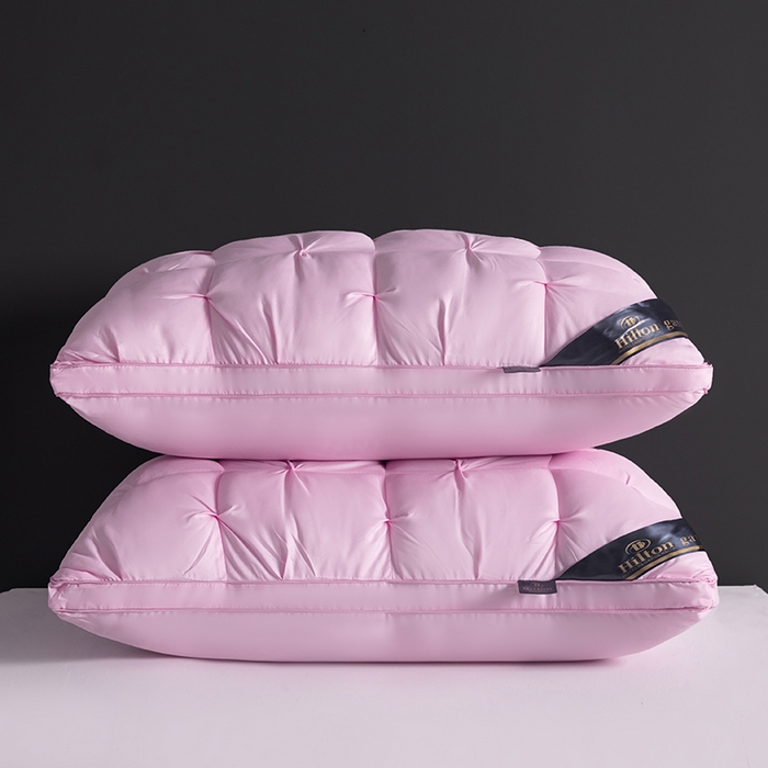 91家纺网 家纺一手货源 找家纺 锦鲤枕芯 2026新款希尔顿五星级酒店枕头枕芯学生扭花枕枕头枕芯 粉