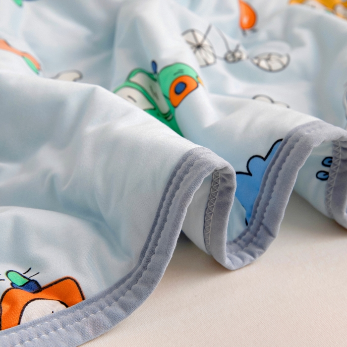 91家纺网 家纺一手货源 找家纺 鱼宝 2026春夏新款儿童针织棉夏被夏凉被空调被 嘟嘟车