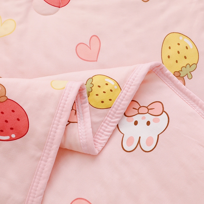 91家纺网 家纺一手货源 找家纺 鱼宝 2026春夏新款儿童针织棉夏被夏凉被空调被 果冻兔