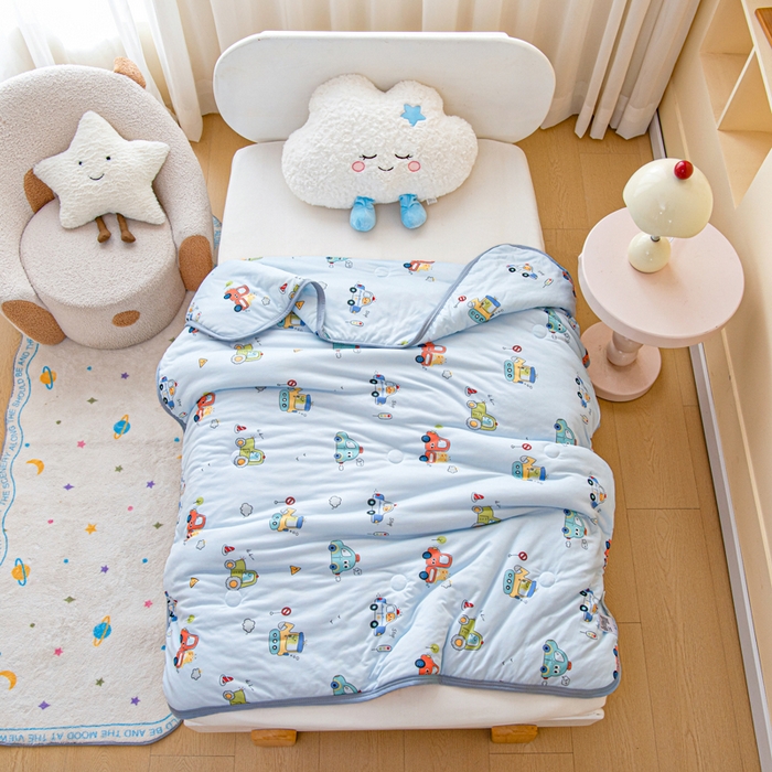 鱼宝 2026春夏新款儿童针织棉夏被夏凉被空调被 汽车总动员
