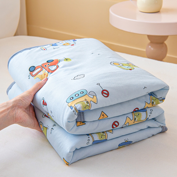 91家纺网 家纺一手货源 找家纺 鱼宝 2026春夏新款儿童针织棉夏被夏凉被空调被 汽车总动员