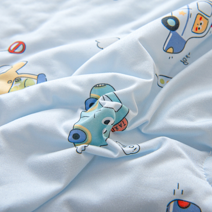 91家纺网 家纺一手货源 找家纺 鱼宝 2026春夏新款儿童针织棉夏被夏凉被空调被 汽车总动员