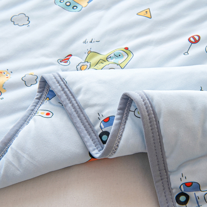 91家纺网 家纺一手货源 找家纺 鱼宝 2026春夏新款儿童针织棉夏被夏凉被空调被 汽车总动员